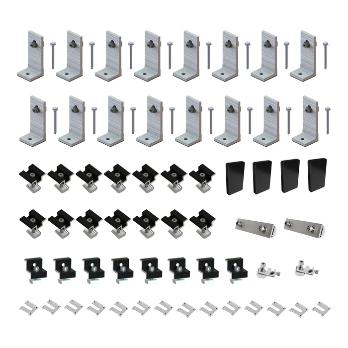 Black Tin Kit 30/35mm for 8 Solar Panels