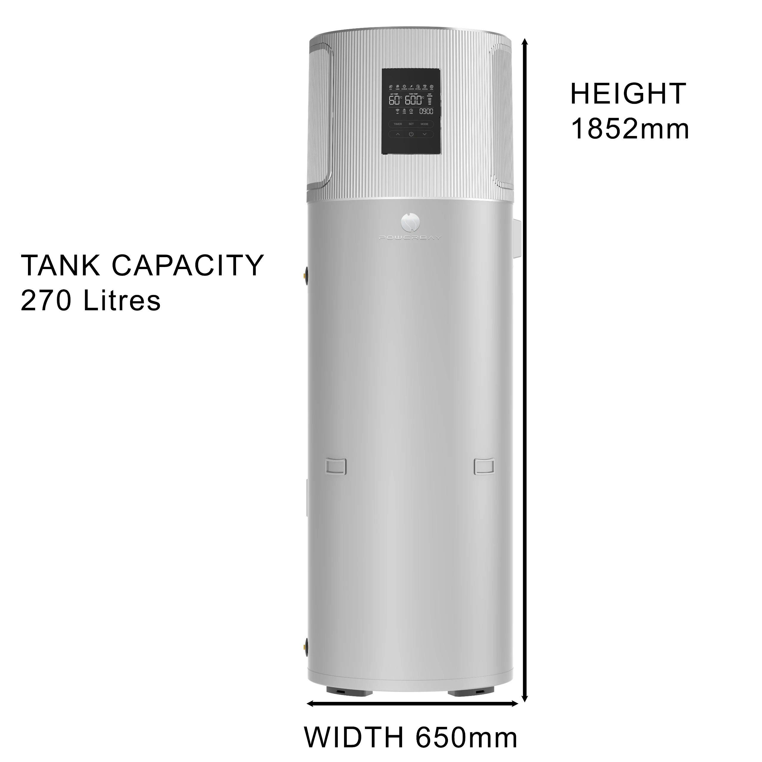 270L heat pump size